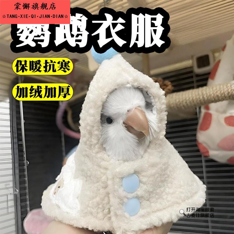 鹦鹉斗篷披风玄凤冬天服装衣服外出头饰牡丹加厚装饰保暖宠物用品
