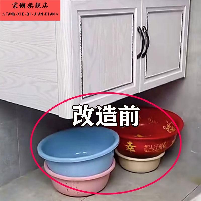 脸盆用完往哪放？吸盘脸盆架卫生间挂钩浴室壁挂收纳架浴缸置物架