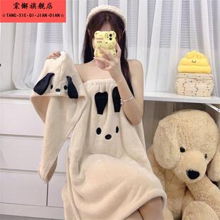 浴巾网红ins风可爱卡通可穿裹浴裙干发帽套装加大加厚吸水速干巾