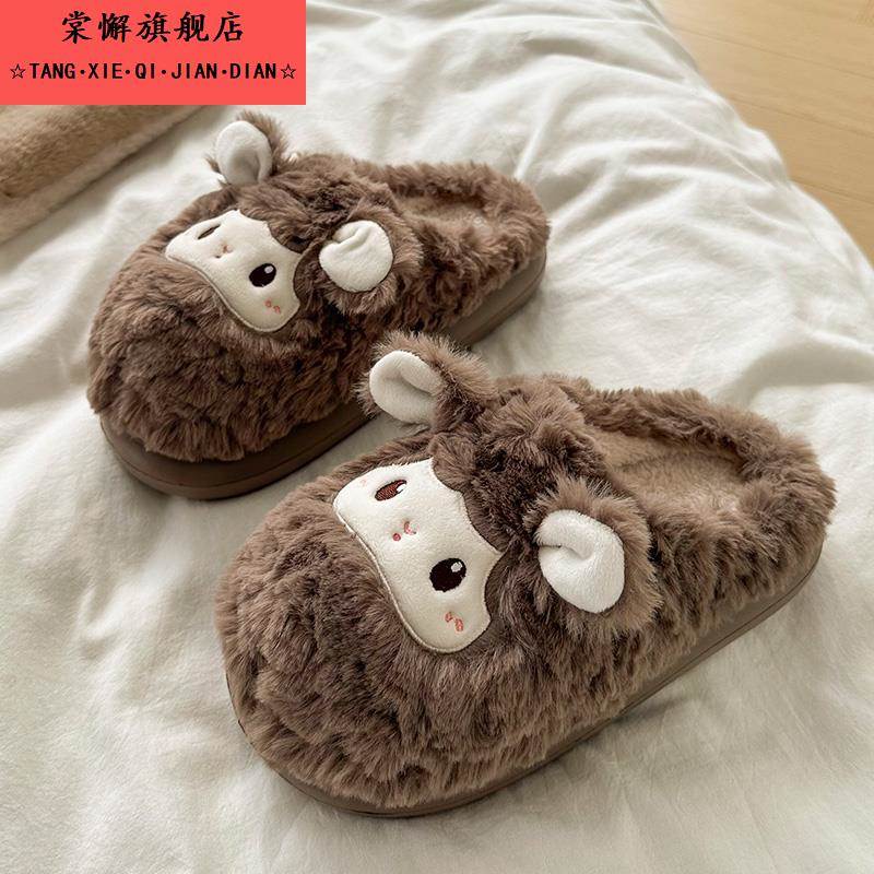 棉拖鞋女秋冬季室内家居可爱防滑2025年新款保暖冬天毛毛拖鞋女士
