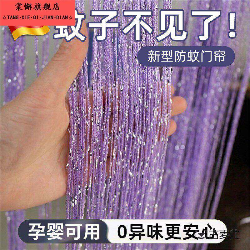 防蚊门帘卧室家用公主风珠帘流苏线帘防蚊蝇防苍蝇帘子免打孔w