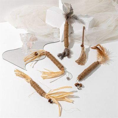 木天蓼虫瘿果磨牙棒猫猫玩具麻绳木天蓼猫棒猫咪啃咬玩具厂家