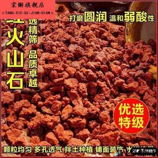 火山石兰花专用红黑火山石颗粒微酸矿物盐铺面垫底水族鱼缸过滤培