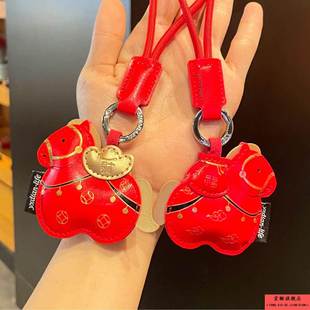 马年吉祥物公仔挂件皮革福袋马钥匙扣创意马钥匙扣小文创新年礼盒