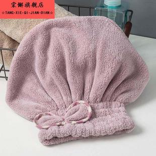 加厚干发帽洗头巾擦头发适合短发的浴帽成人帽子款吸水速干包头巾
