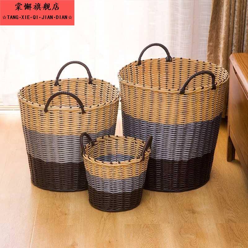 编篮藤编脏衣服收纳筐篓杂物篮子酒店鞋套篮家用储物桶玩具整理