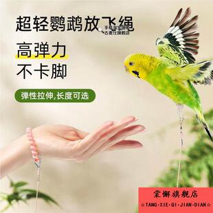 鸟用牵引绳鹦鹉放飞绳虎皮牡丹玄凤脚环超轻脚链训练外出溜小鸟绳
