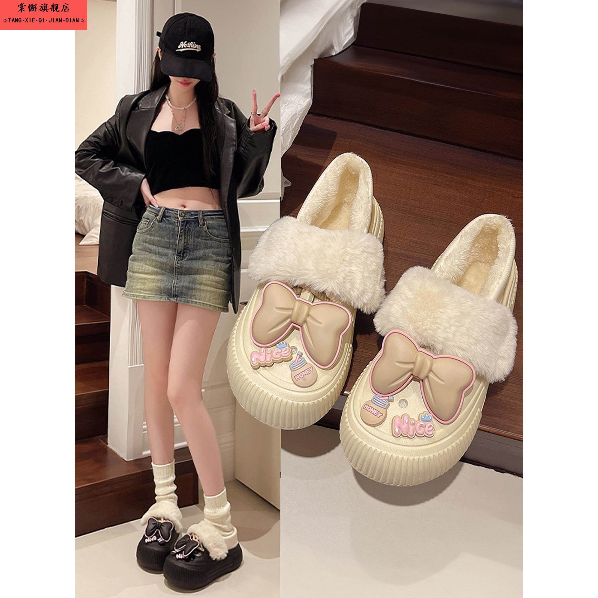 奶呼呼棉拖鞋女士包跟冬季可拆卸家居厚底防滑月子鞋产后秋冬孕妇