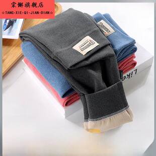 宝宝内穿棉薄绒裤 男童女童打底裤 秋冬加厚秋裤 德绒儿童加绒保暖裤