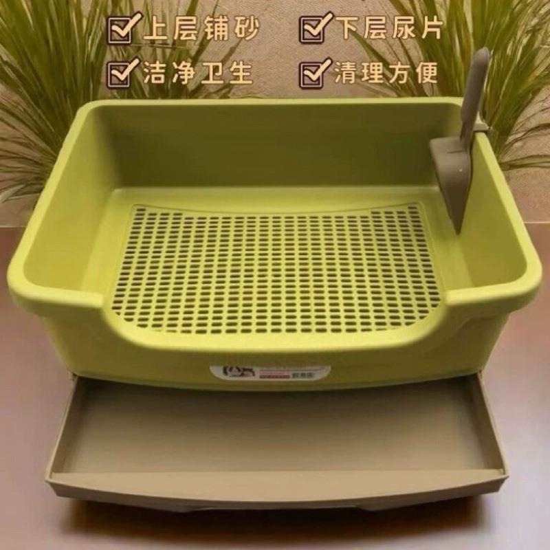 双层猫厕所猫砂盆抽屉式松木沸石专用大号干湿分离半封闭式无粉尘
