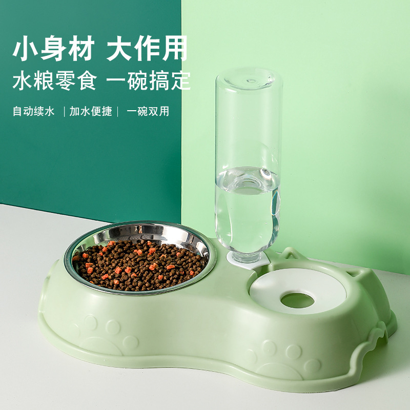 新款宠物碗 狗碗塑料双碗猫碗自动饮水碗防打翻狗狗食具用品