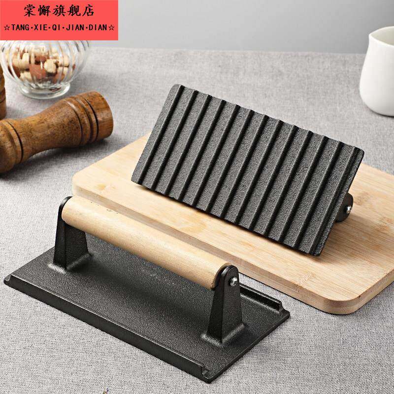 铸铁压肉板圆形中式压板方形煎牛排烤肉铁板鱿鱼压板烧烤工具烤肉