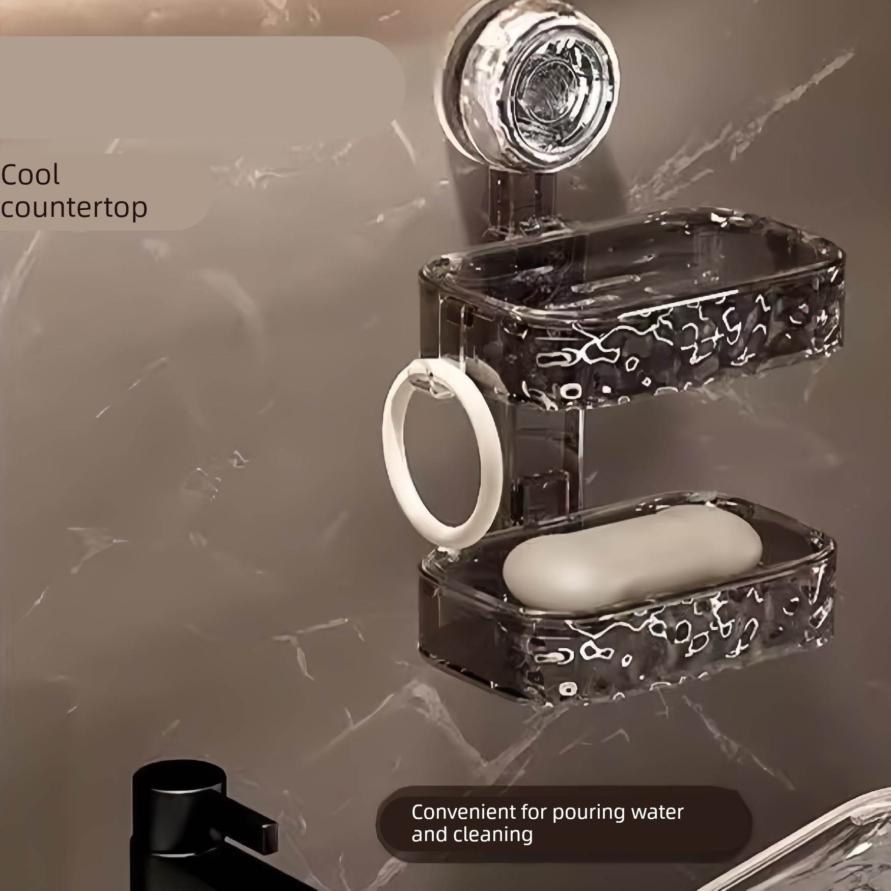 吸盘肥皂盒壁挂式免打孔香皂盒置物架家用浴室沥水洗漱台收纳