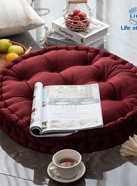 加厚护臀榻榻米坐垫沙发靠垫飘窗打坐布艺蒲团Tatami mat futon