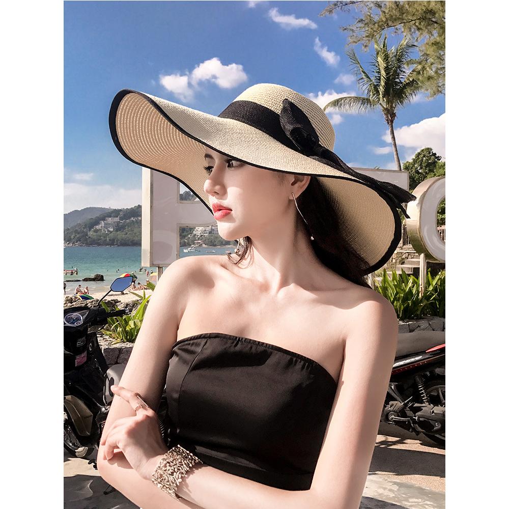 夏天沙滩草帽子女韩版潮海边大