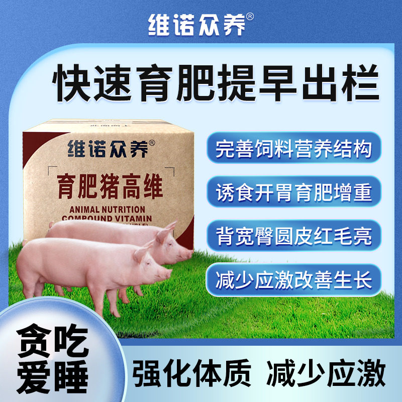 育肥猪高维催肥增重王兽用维生素预混料诱食上料猪日长饲料添加剂