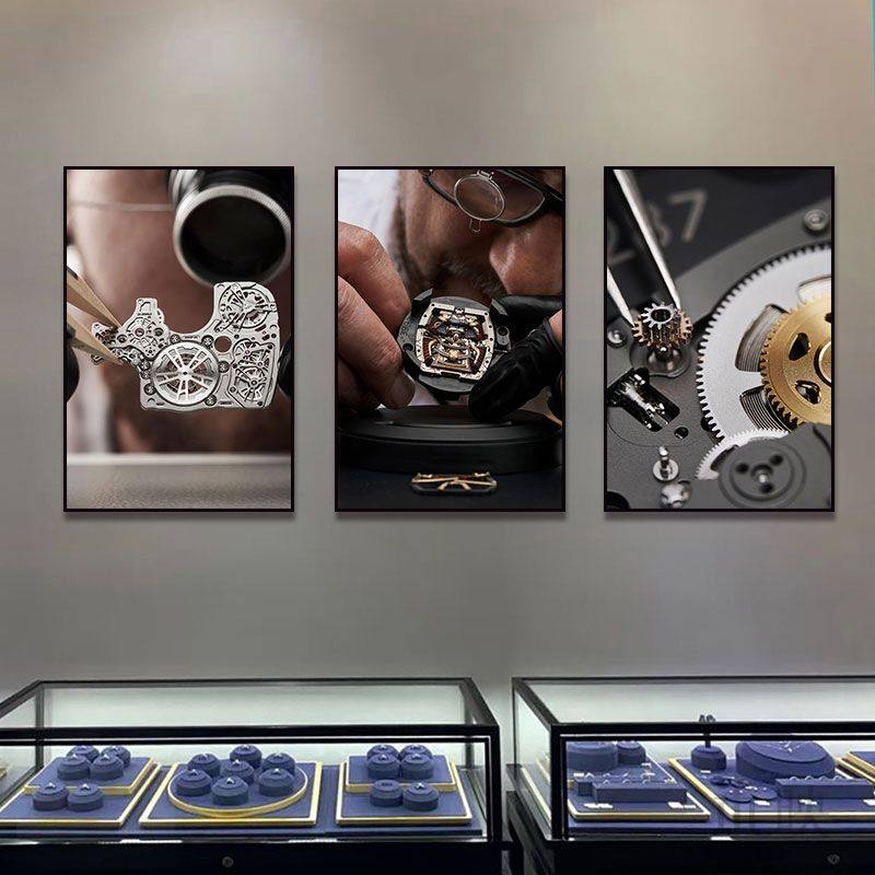 手表店装饰画名表维修回收行专柜店背景墙挂画二奢广告钟表寄卖行