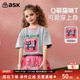 ask儿童短袖 体恤 半袖 T恤2026夏季 女童纯棉透气可爱印花童装