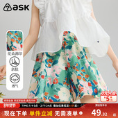 女童五分裤 ask2025夏季 裙裤 碎花休闲裤 新款 中大童短裤