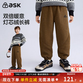 子2026春季 新款 男童灯芯绒保暖休闲裤 ask儿童裤 直筒裤