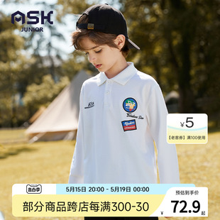 新品 儿童POLO衫 2024春季 ASKjunior童装 男童上衣男孩休闲T恤