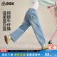 中大童松紧腰休闲长裤 ask儿童裤 女童牛仔裤 新款 子2026春秋季