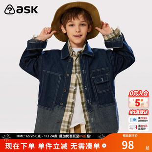 休闲牛仔夹克中大童儿童外套 新款 ask 男童外套2025秋季