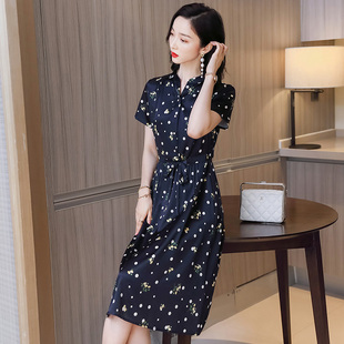 夏法式 2025新款 大碼 女裝 雪紡連衣裙胖妹妹減齡顯瘦洋氣質(zhì)遮肚裙子
