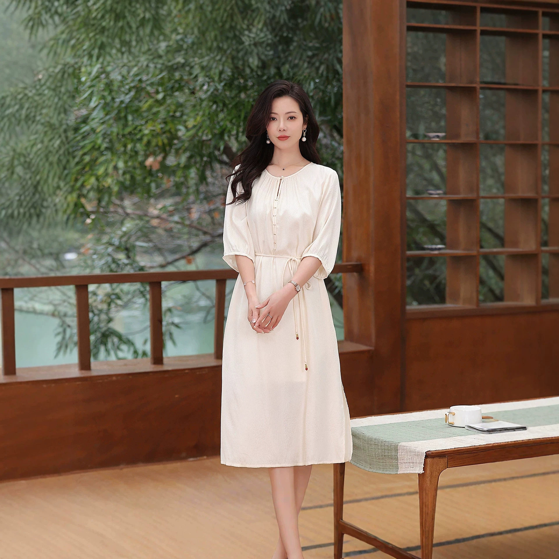 夏季真丝桑蚕丝连衣裙