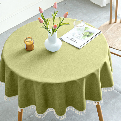 桌布防水防油免洗北欧纯色混纺