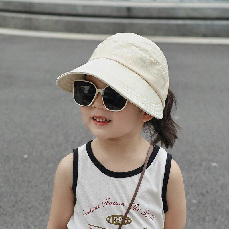 儿童防晒帽女童遮阳帽薄款女孩太阳帽宝宝帽子春秋季幼儿园小学生