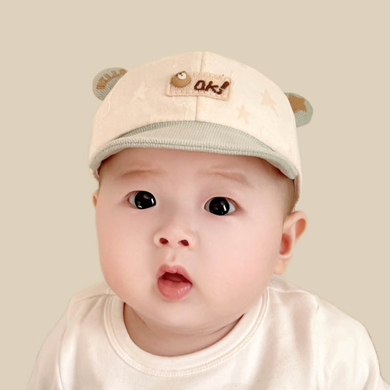 婴儿帽子春秋款0-8个月婴幼儿鸭舌帽春季薄款男女宝宝小童遮阳帽