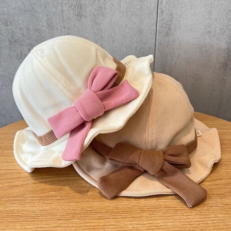 宝宝帽子洋气蝴蝶结秋冬春款公主帽女童婴幼儿冬天防风遮阳渔夫帽