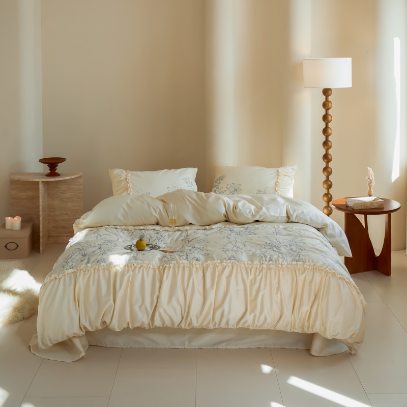 法式60S兰精天丝刺绣四件套