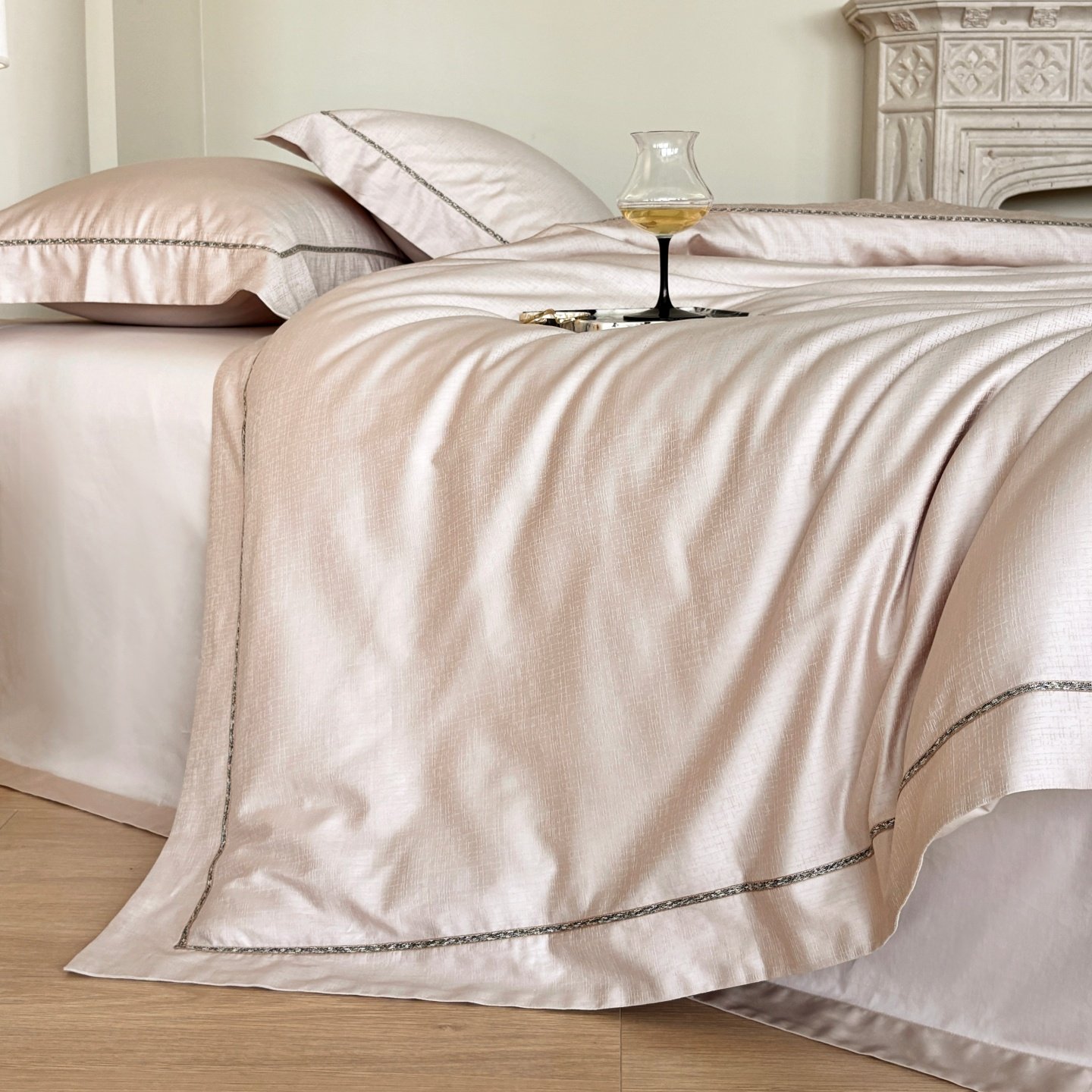 红花车轻奢风全棉提花四件套长绒棉被套床单简约亲肤纯棉床上用品,床上用品,床品套件/四件套/多件套,淘宝优惠券,粉丝福利购,淘宝优惠卷