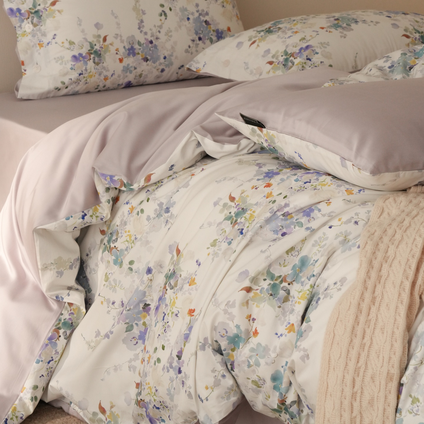 全棉磨毛印花四件套AB版被套床单