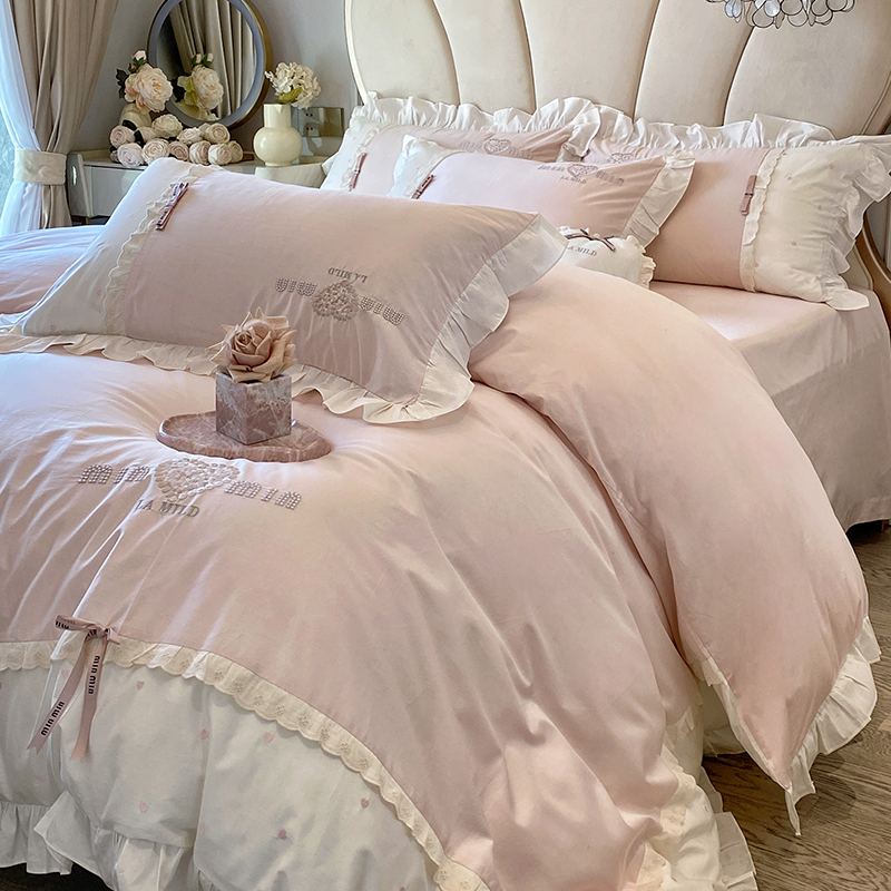 法式少女心长绒棉全棉四件套