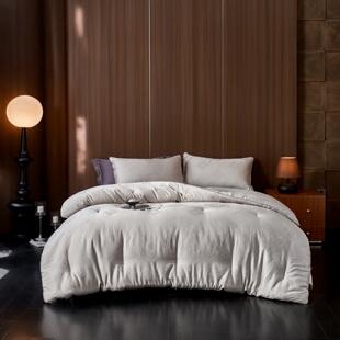 红花车天丝棉提花春秋被奥布里石墨烯自发热科技被加厚保暖冬被