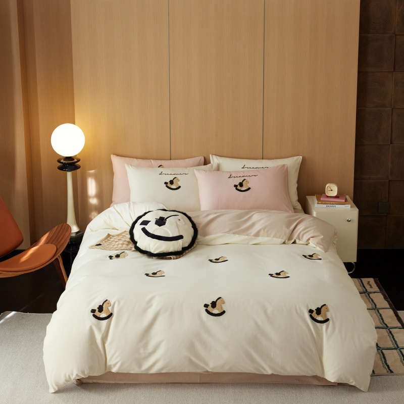 全棉100s澳棉磨毛刺绣四件套