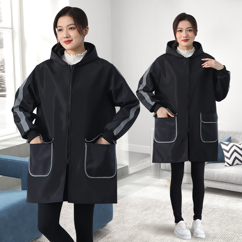 罩衣女新款冬季加绒加厚工作服