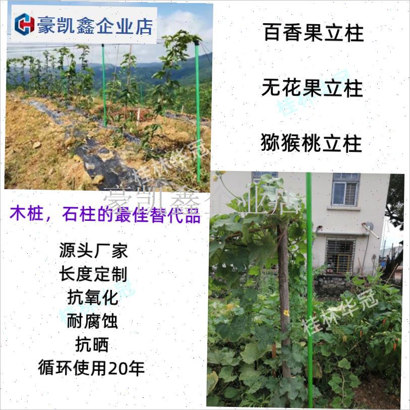 玻璃纤维管温室大棚骨q架百香果立柱高强度包毡玻璃纤维杆支架.