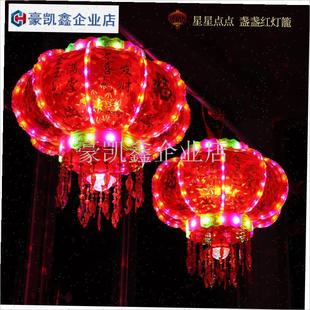 新年灯笼新款2026大门口一对春节灯笼马年七彩R旋转走马灯灯笼阳.