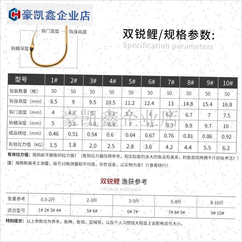 日本进口鱼钩双锐鲤竞技黑坑伊G势尼无刺鲫鲤鱼正品散装钓垂.