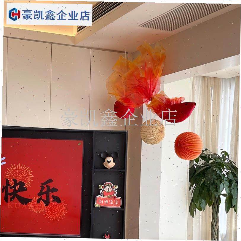 新年锦鲤灯笼挂饰客厅天花板挂件20E26马年春节元旦氛围布置装饰.