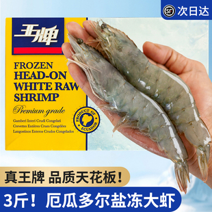 王牌盐冻白虾海水养殖鲜活速冻超大基围虾海鲜厄瓜多尔南美对虾类