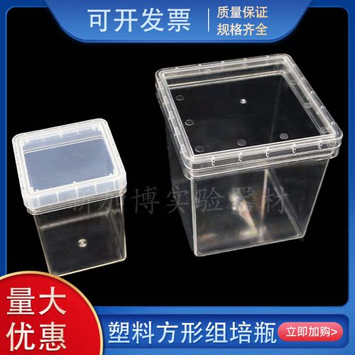 带盖植物培养盒 塑料方形组培瓶 方瓶 PC料高温高压灭菌 反复使用