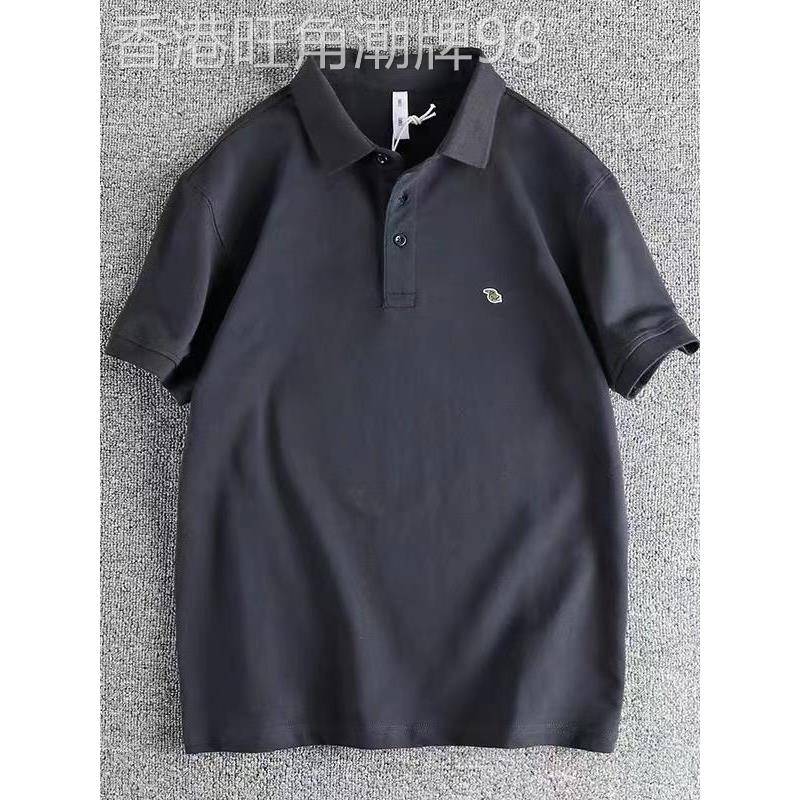 代购香港潮男夏季美式刺绣休闲男士polo衫潮流珠地网眼面料短袖t