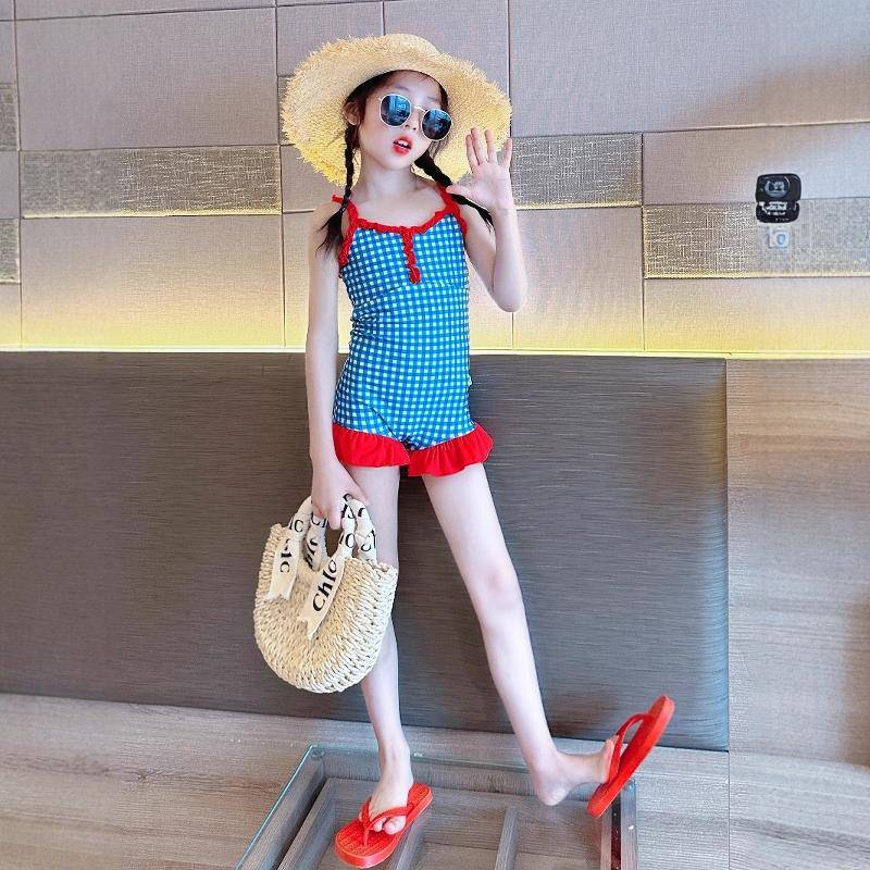 英国Next Kiss女童泳衣夏季2025新款儿童连身大童女孩吊带游泳衣