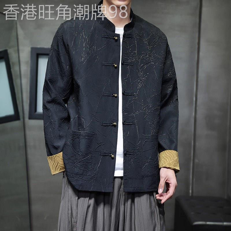 高端男士中国风复古铜扣唐装2026春季新中式立领夹克男中山装外套
