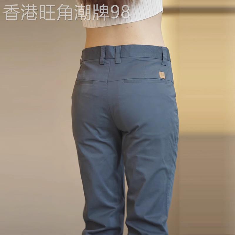法国品牌高端灰色休闲裤男修身直筒纯棉裤子商务男士西裤秋季新款